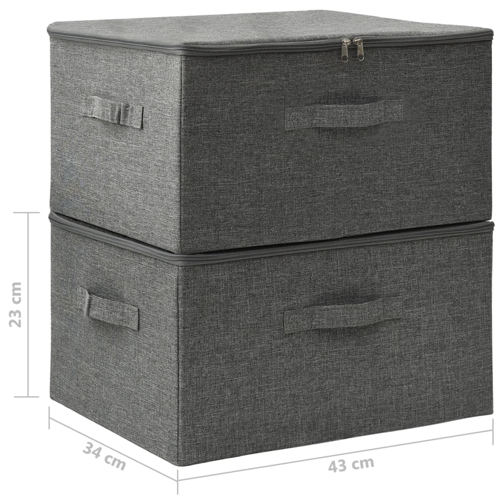 vidaXL Aufbewahrungsboxen 2 Stk. Stoff 43x34x23 cm Anthrazit