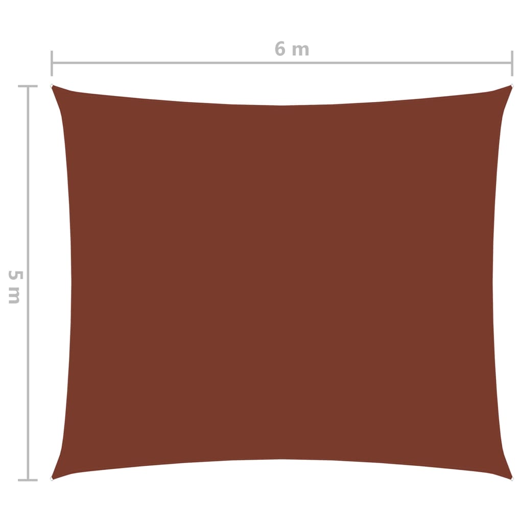 vidaXL Sonnensegel Oxford-Gewebe Rechteckig 5x6 m Terrakotta-Rot