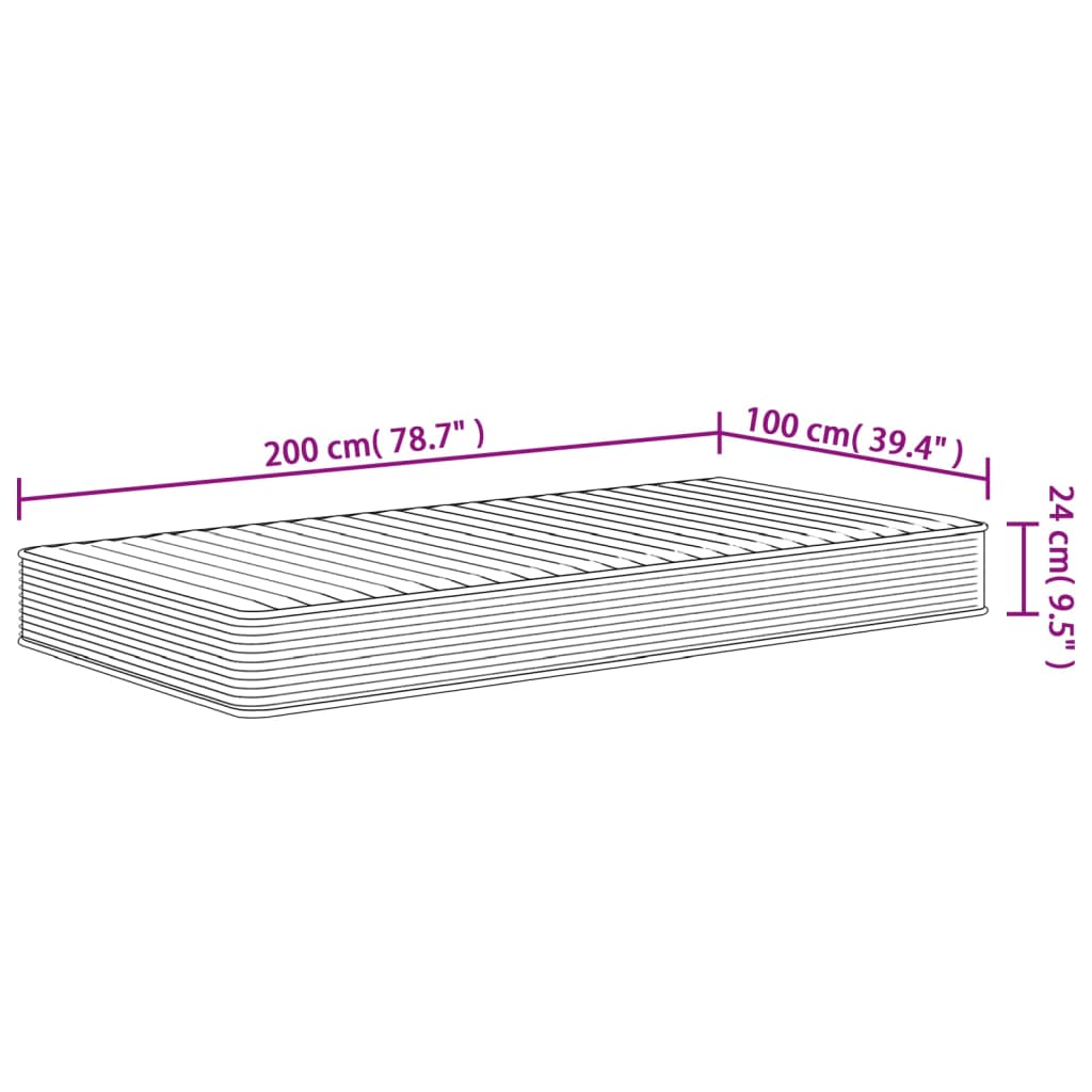 vidaXL Matratze Schaumstoff Mittelweich 100x200 cm