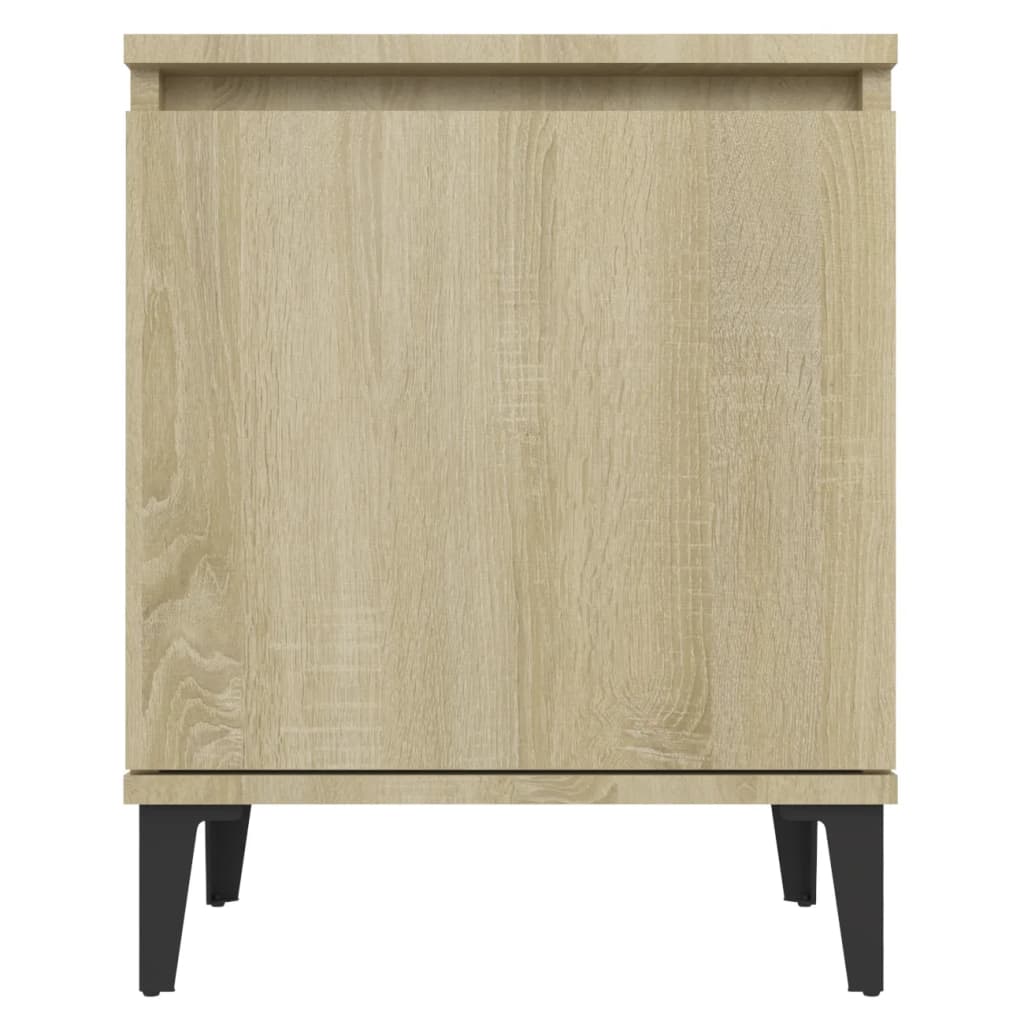 vidaXL Nachttisch mit Metallbeinen Sonoma-Eiche 40x30x50 cm