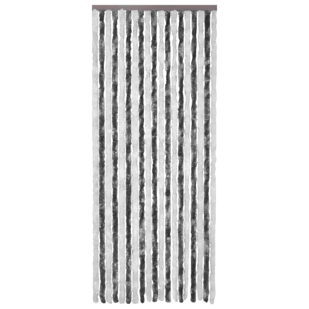 vidaXL Insektenschutz-Vorhang Grau und Weiß 90x200 cm Chenille