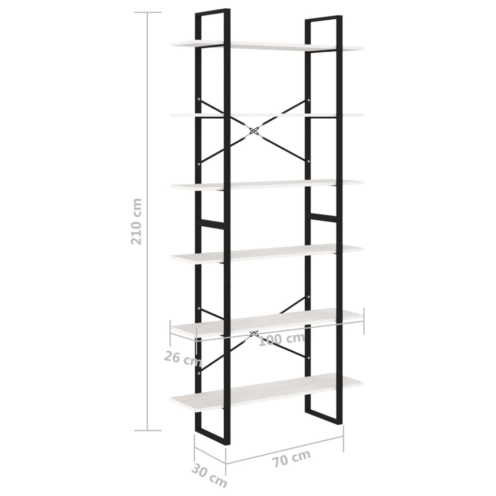 vidaXL Standregal Hoch Weiß 100x30x210 cm Massivholz Kiefer