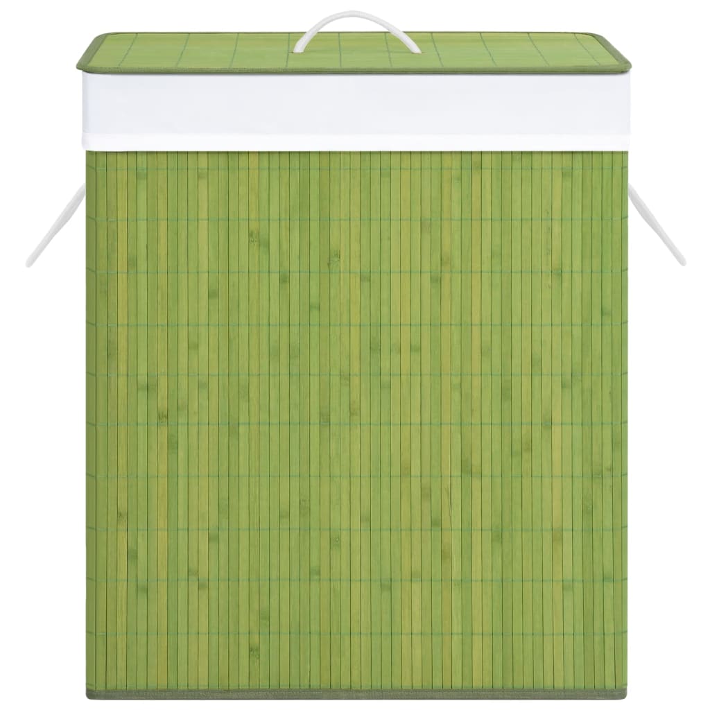 vidaXL Bambus-Wäschekorb mit 1 Fach Grün 83 L