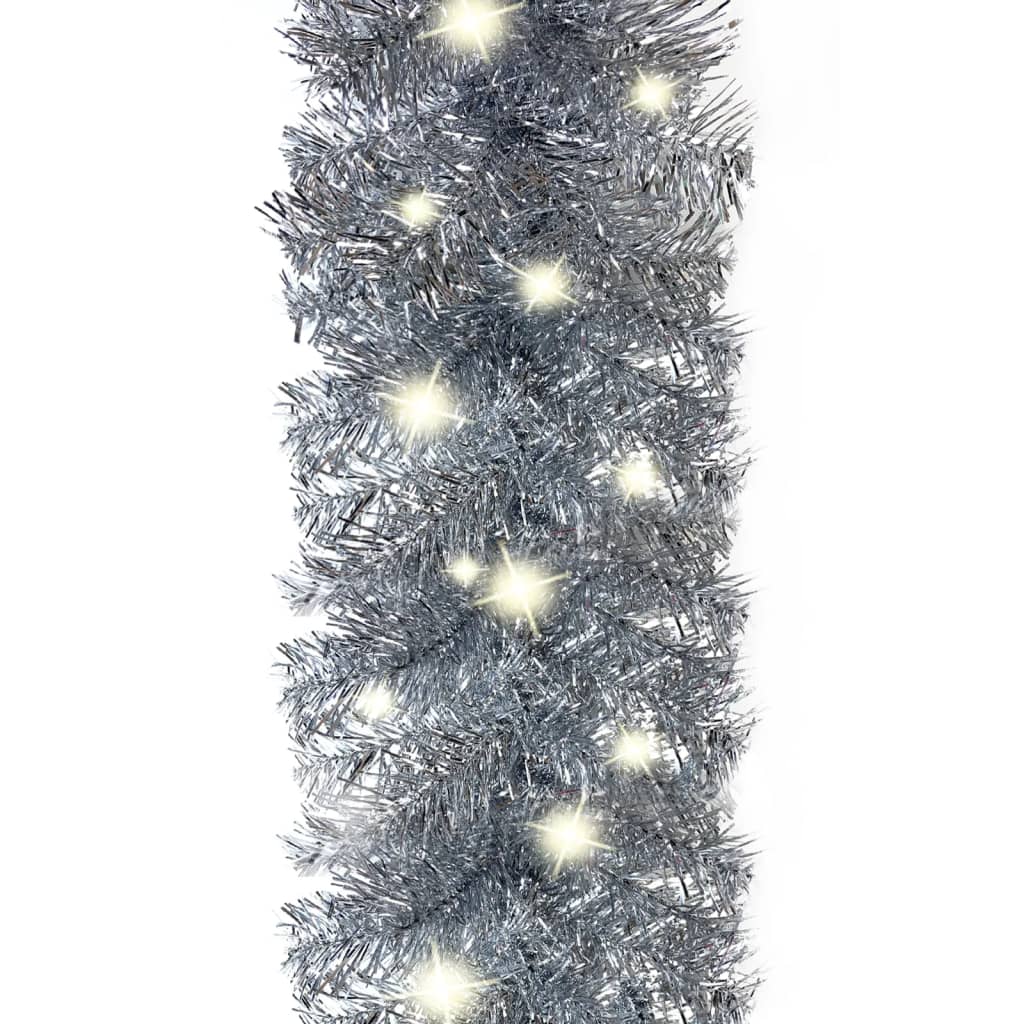 vidaXL Weihnachtsgirlande mit LED 20 m Silbern