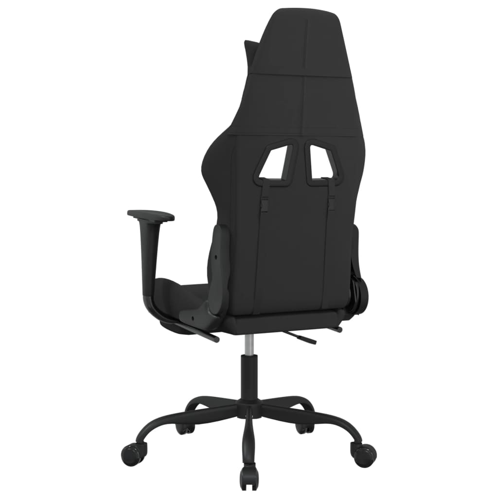 vidaXL Gaming-Stuhl mit Massage & Fußstütze Schwarz Stoff