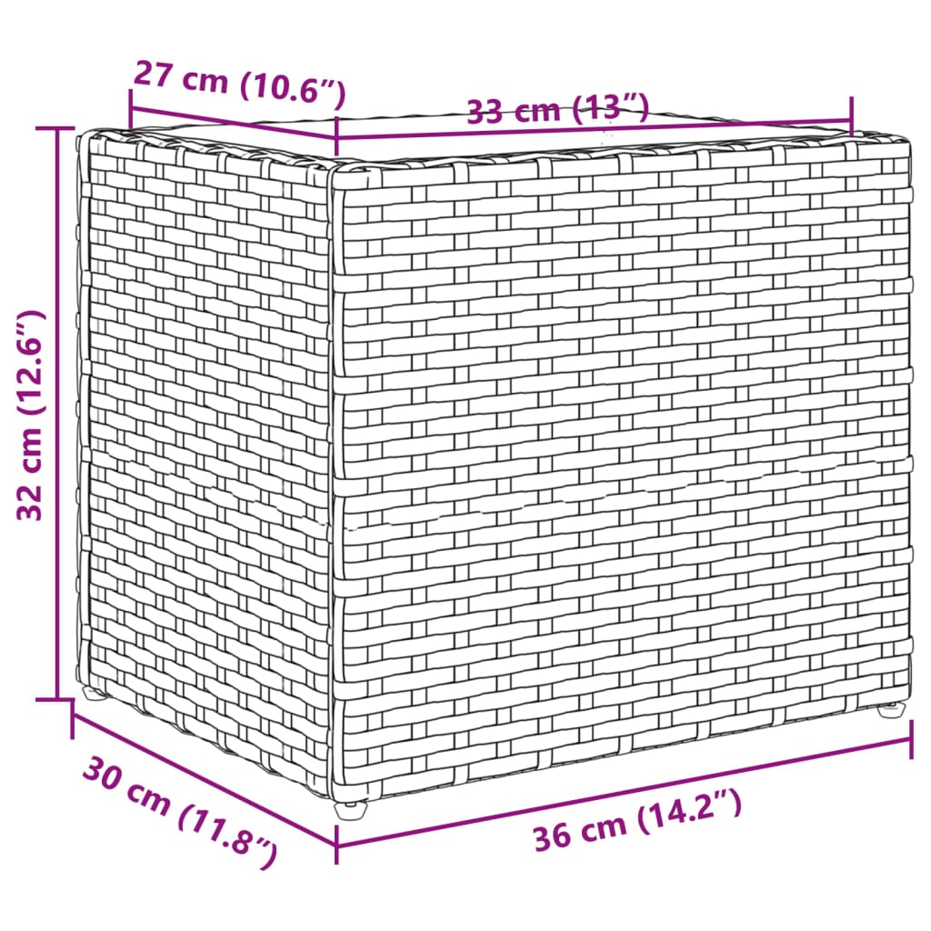 vidaXL Pflanzkübel Schwarz 36x30x32 cm Poly Rattan