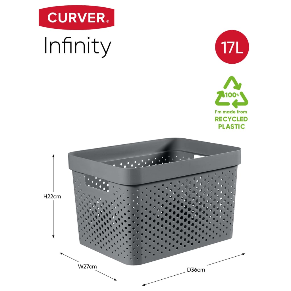 Curver Infinity Aufbewahrungsboxen 4 Stk. mit Deckel 11+17 L Anthrazit