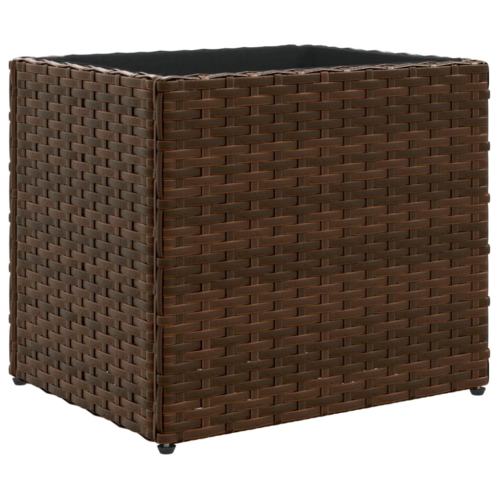 vidaXL Pflanzkübel Braun 36x30x32 cm Poly Rattan