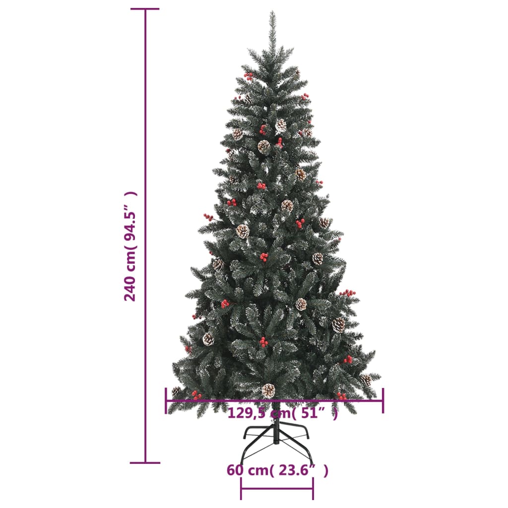 vidaXL Künstlicher Weihnachtsbaum mit Ständer Grün 240 cm PVC