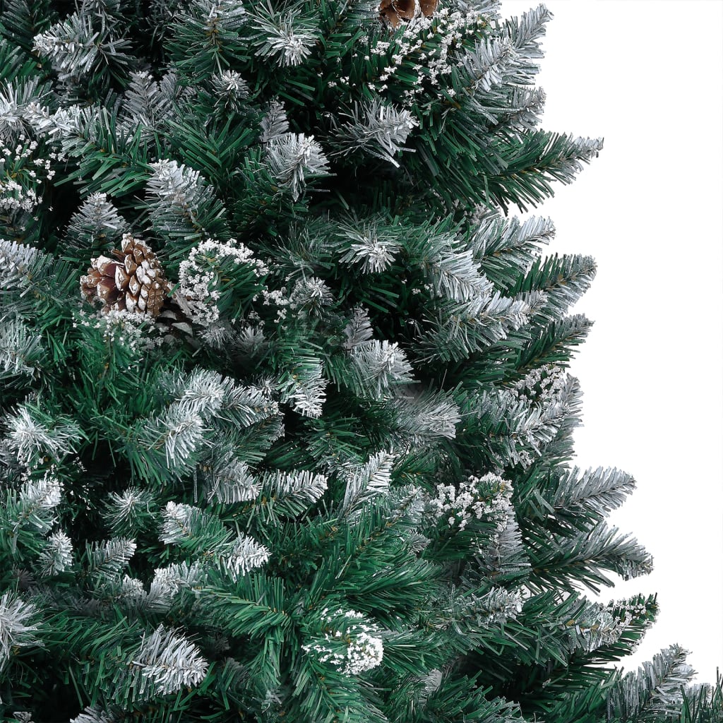 vidaXL Künstlicher Weihnachtsbaum Beschneit LEDs & Zapfen 240 cm