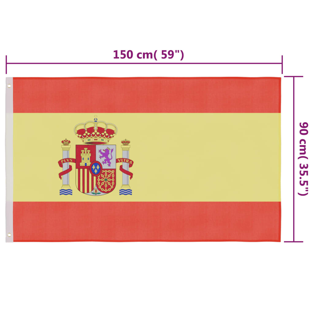 vidaXL Flagge Spaniens 90 x 150 cm