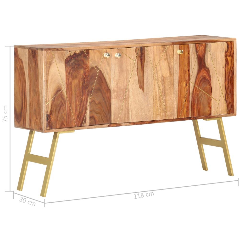 vidaXL Sideboard 118x30x75 cm Massivholz Palisander