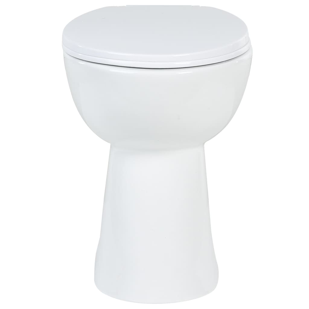 vidaXL Hohe Spülrandlose Toilette Soft-Close 7 cm Höher Keramik Weiß