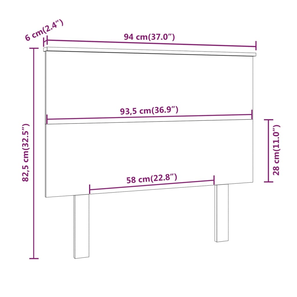 vidaXL Kopfteil Honigbraun 94x6x82,5 cm Massivholz Kiefer