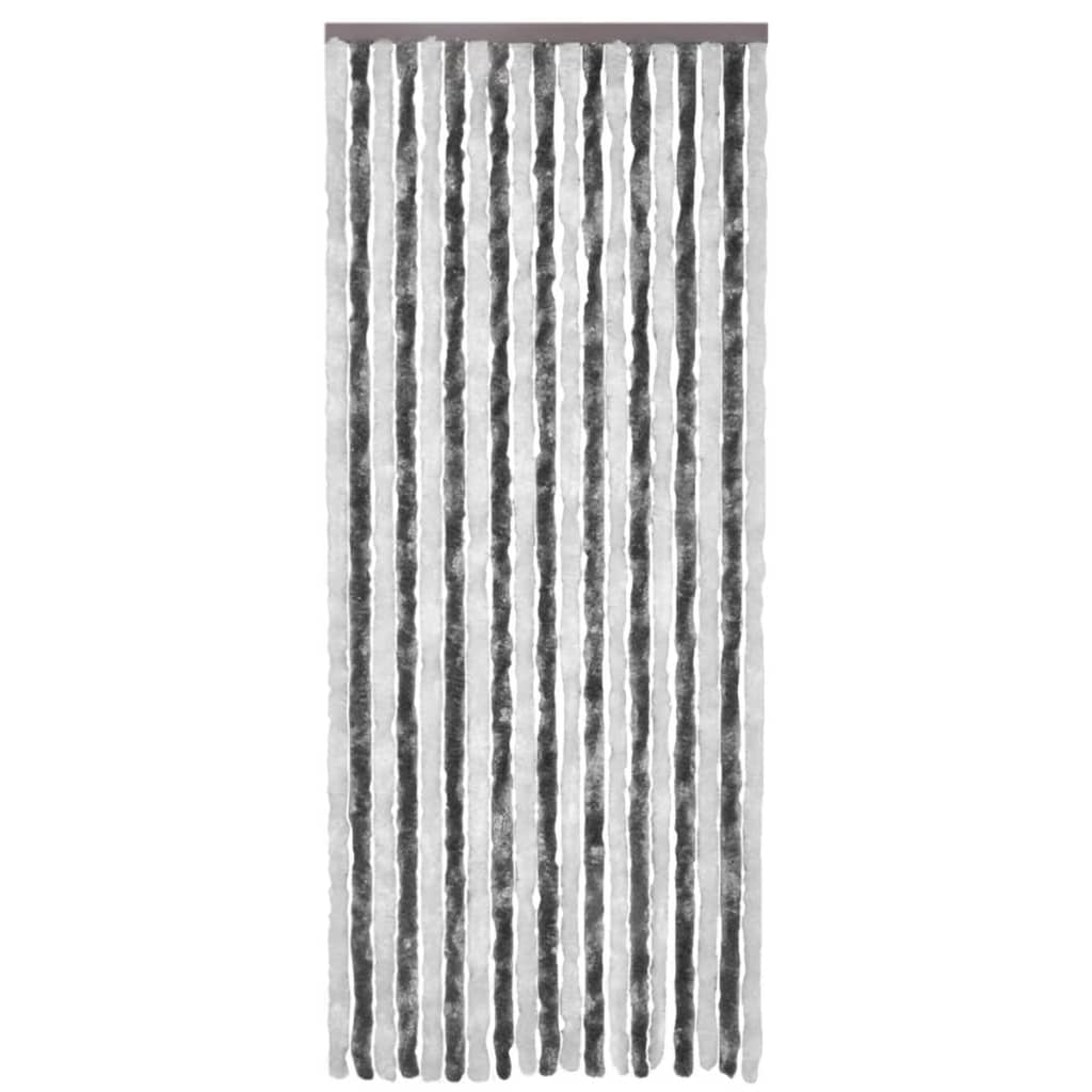 vidaXL Insektenschutz-Vorhang Grau und Weiß 90x220 cm Chenille