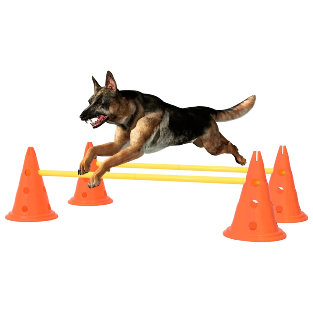 vidaXL Aktivitäts-Hindernis-Set für Hunde Orange und Gelb