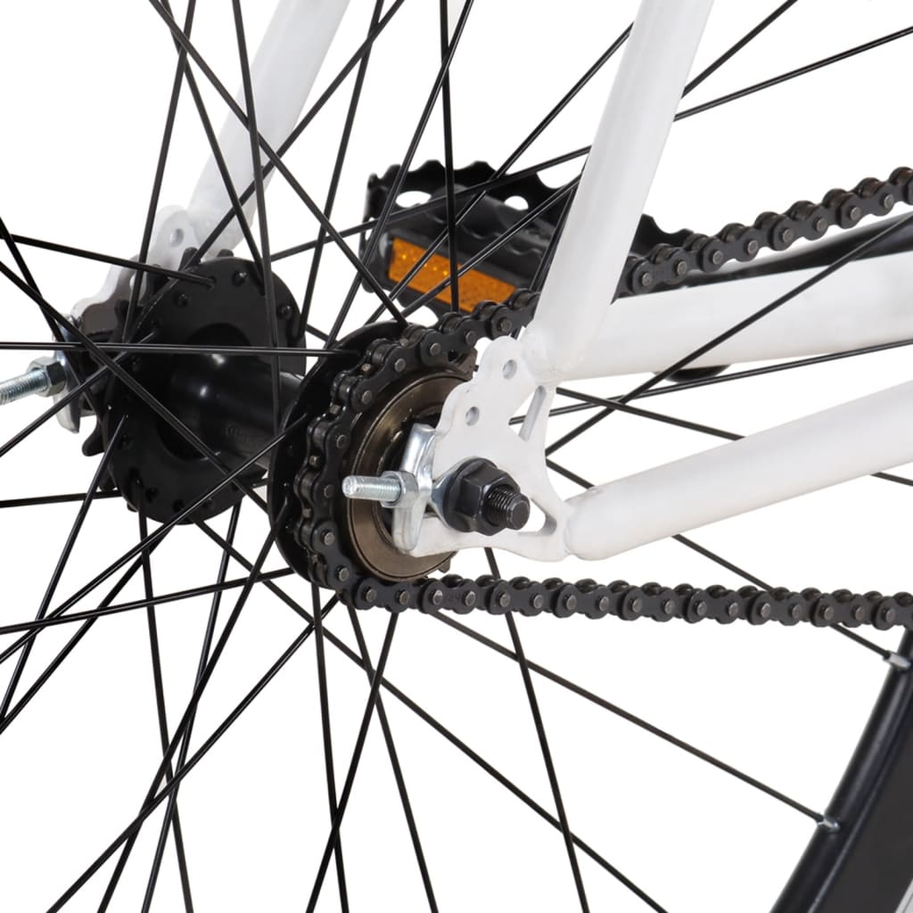 vidaXL Fahrrad mit Festem Gang Weiß und Schwarz 700c 55 cm