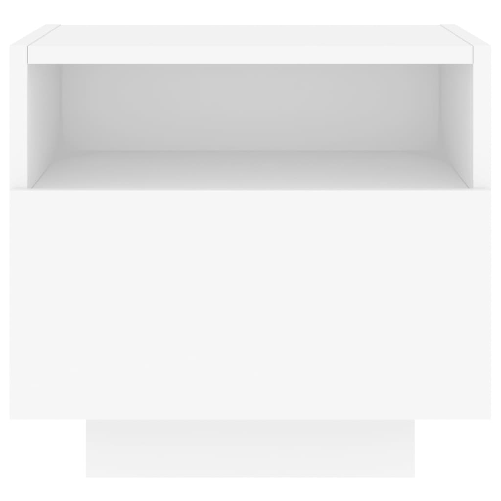 vidaXL Nachttisch mit LED-Leuchten Weiß 40x39x37 cm