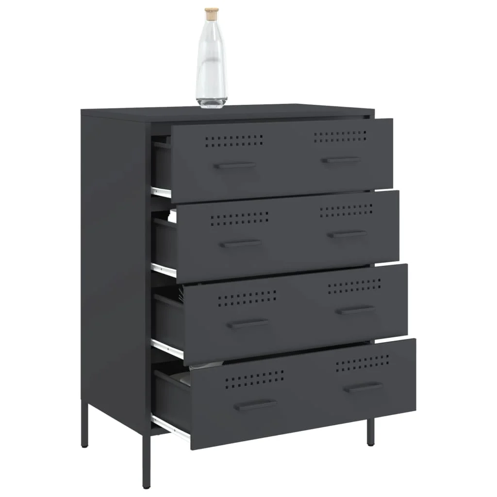 vidaXL Sideboard Anthrazit 68x39x89 cm Stahl