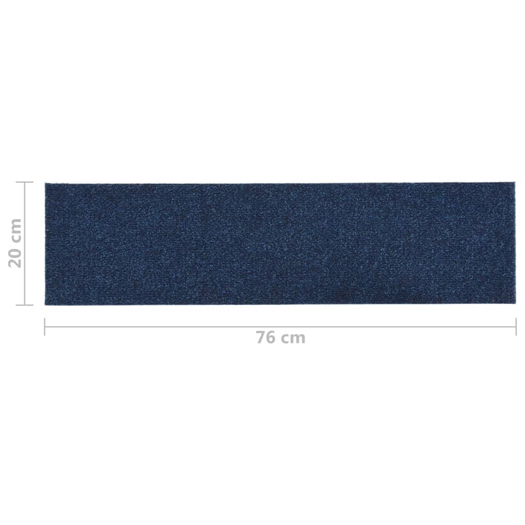 vidaXL Selbstklebende Treppenmatten 15 Stk. Rechteckig 76x20 cm Blau