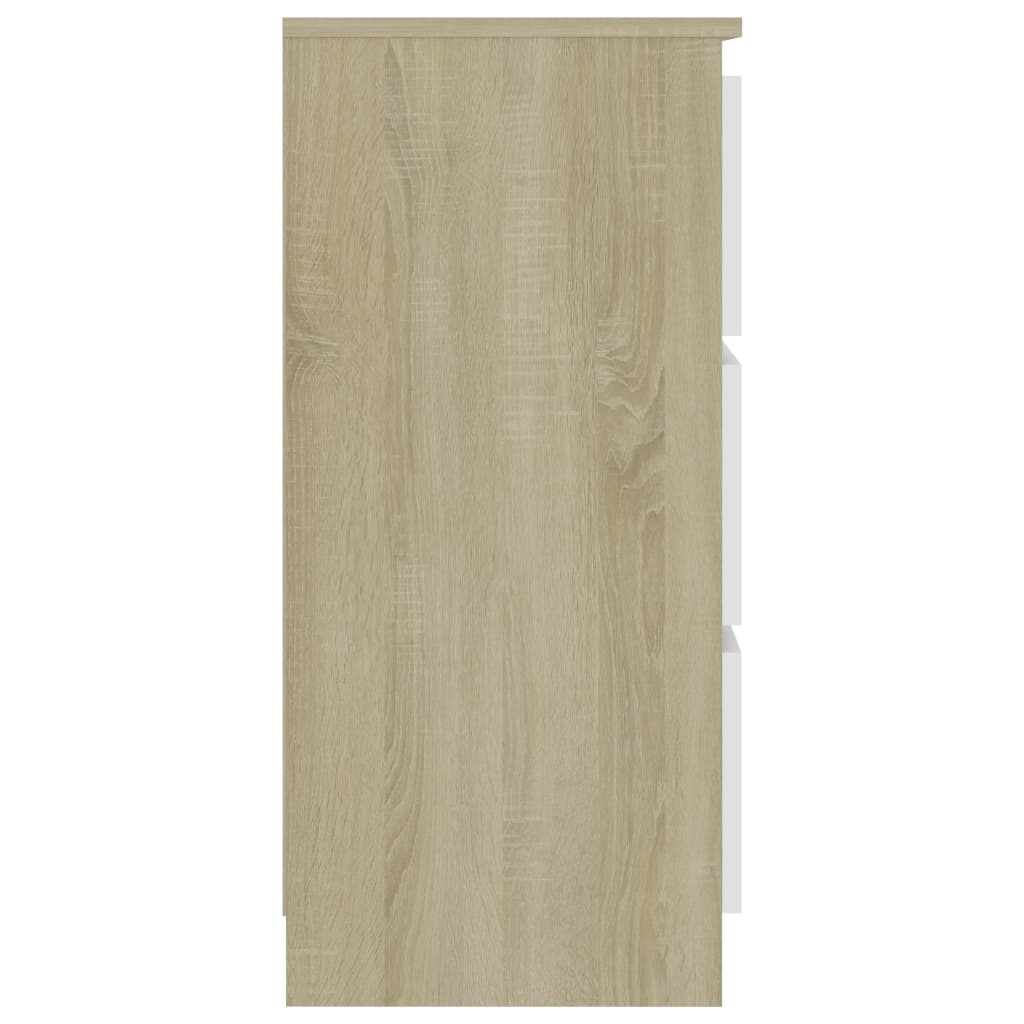 vidaXL Sideboard Weiß Sonoma-Eiche 60x35x76 cm Holzwerkstoff