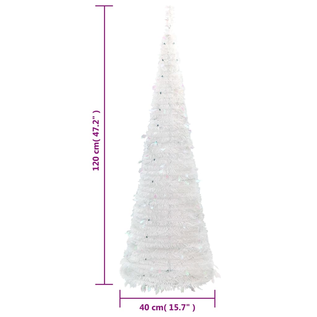 vidaXL Pop-Up-Weihnachtsbaum Künstlich 50 LEDs Weiß 120 cm