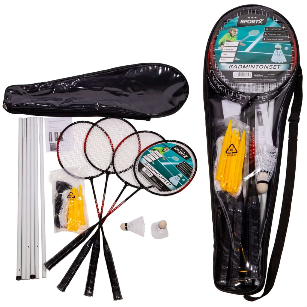 SportX Badminton Set mit Netz