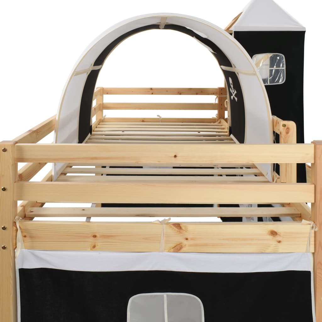 vidaXL Kinderhochbett-Rahmen mit Rutsche &amp; Leiter Kiefernholz 97x208cm