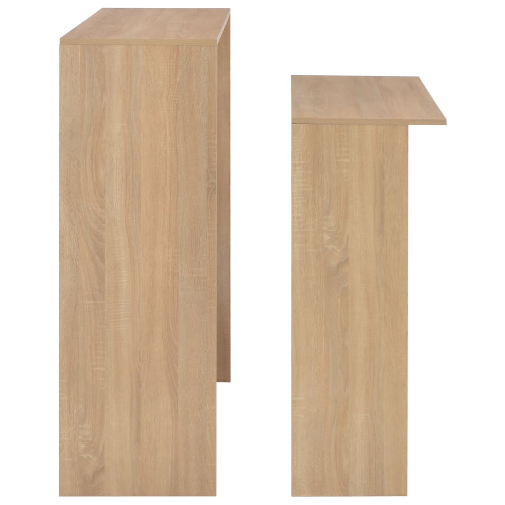vidaXL Bartisch mit 2 Tischplatten Eichenoptik 130x40x120 cm