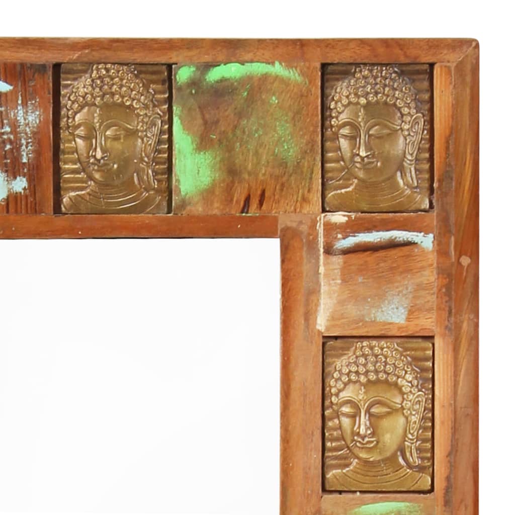 vidaXL Spiegel mit Buddha-Verzierung 50x110 cm Recyceltes Massivholz