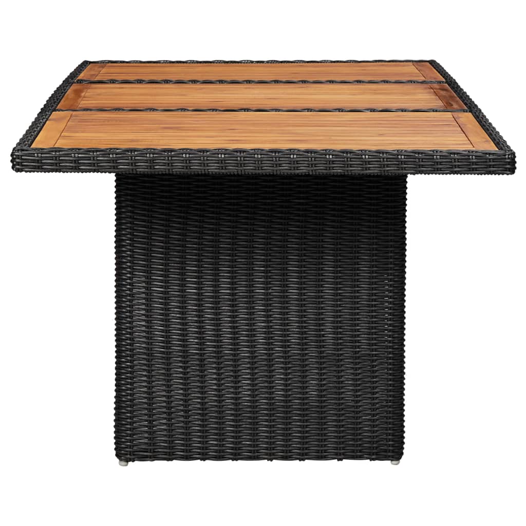 vidaXL 9-tlg. Garten-Essgruppe Poly Rattan Schwarz