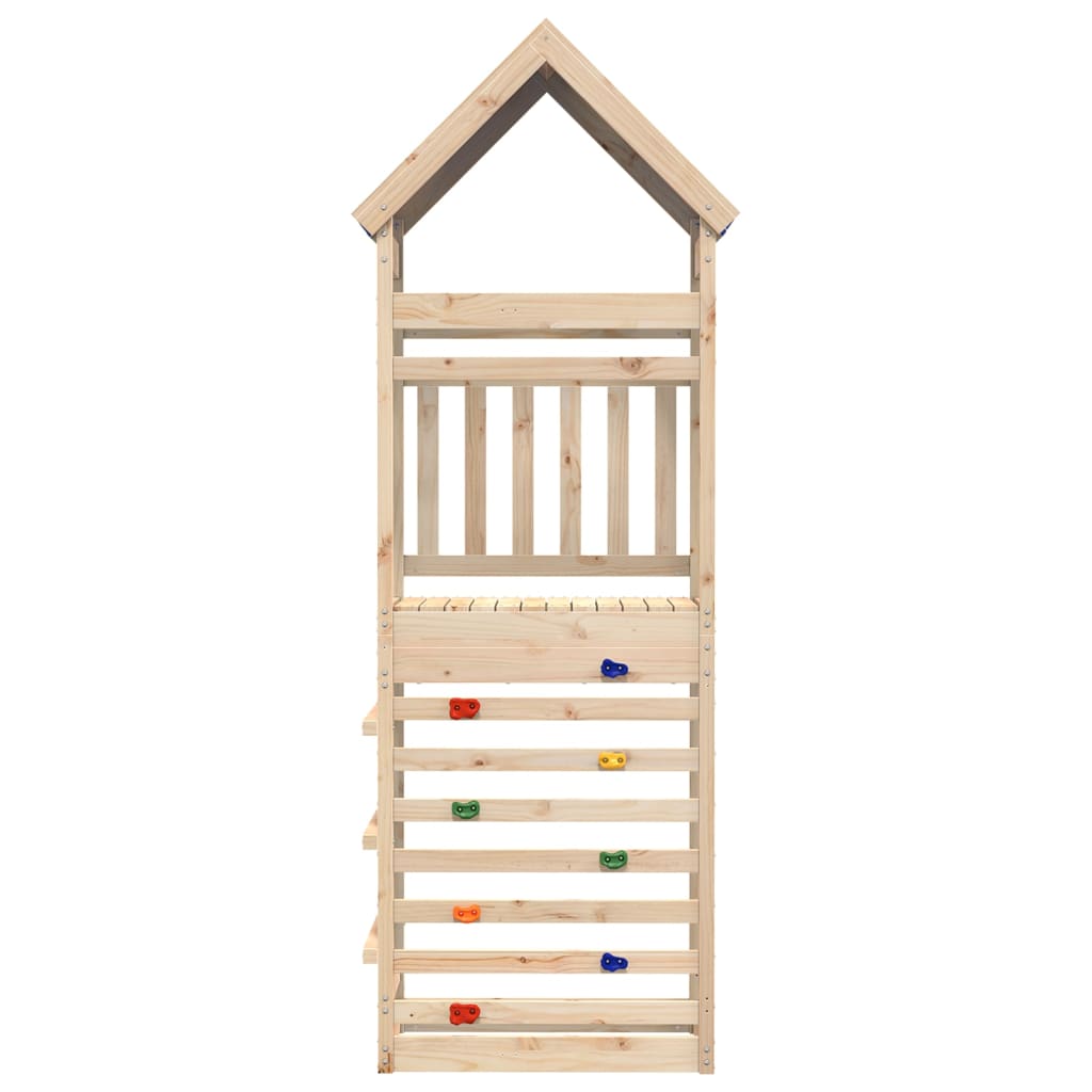 vidaXL Spielturm mit Kletterwand 85x52,5x265 cm Massivholz Kiefer