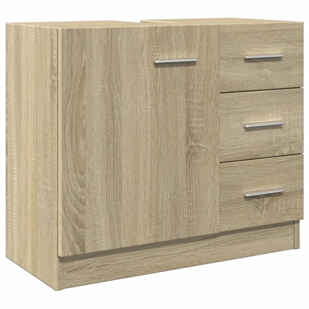 vidaXL Waschbeckenunterschrank Sonoma-Eiche 63x30x54 cm Holzwerkstoff