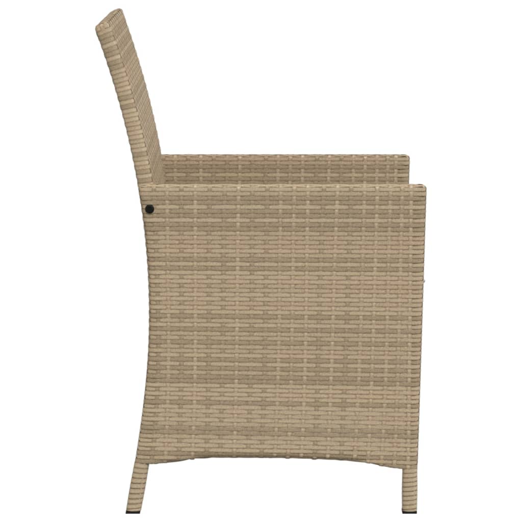 vidaXL 3-tlg. Bistro-Set mit Kissen Beige Poly Rattan