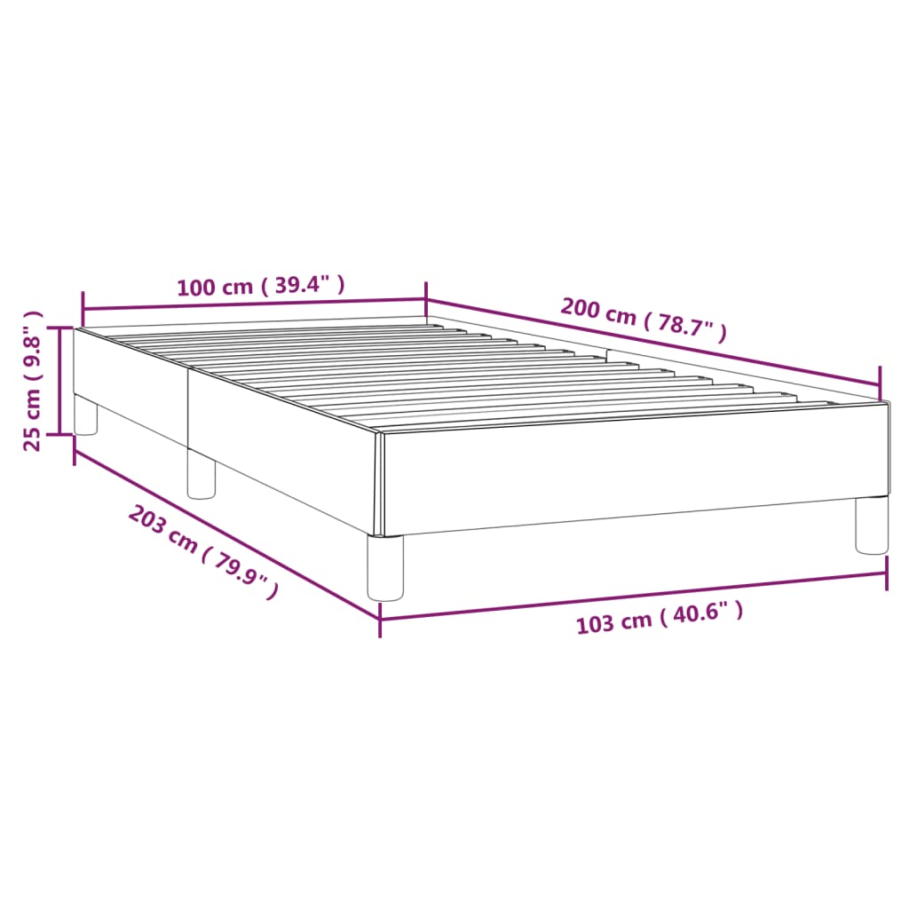 vidaXL Bettgestell Hellgrau 100x200 cm Stoff