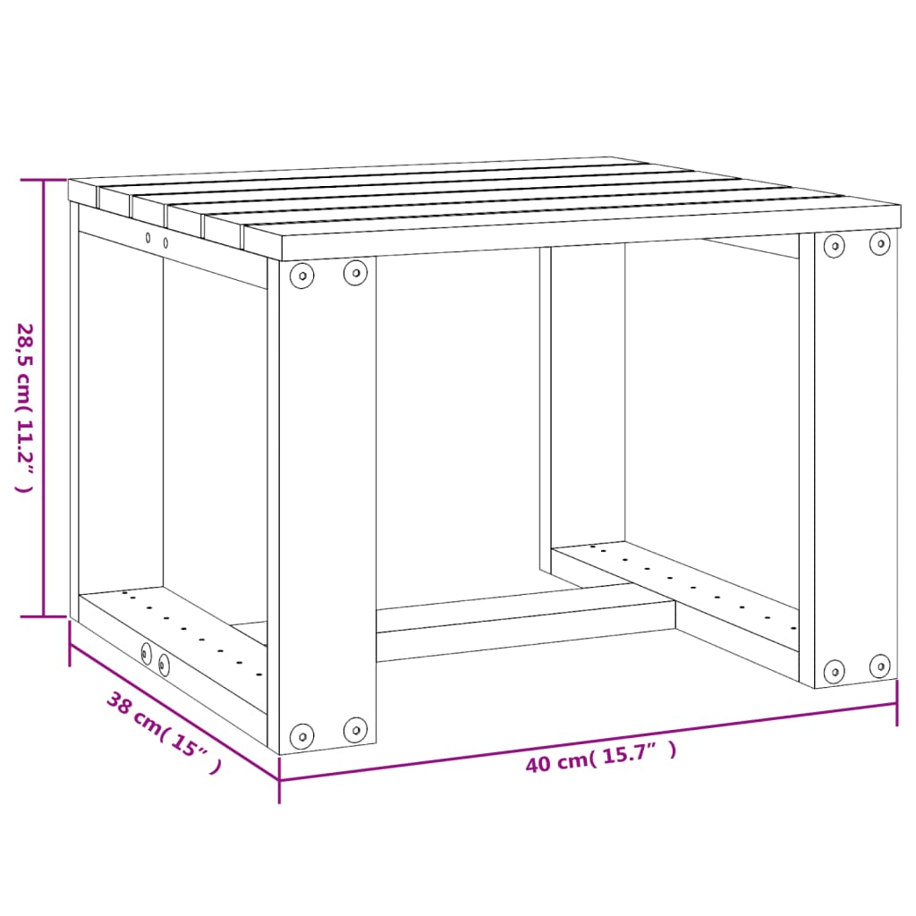 vidaXL Garten-Beistelltisch 40x38x28,5 cm Massivholz Douglasie