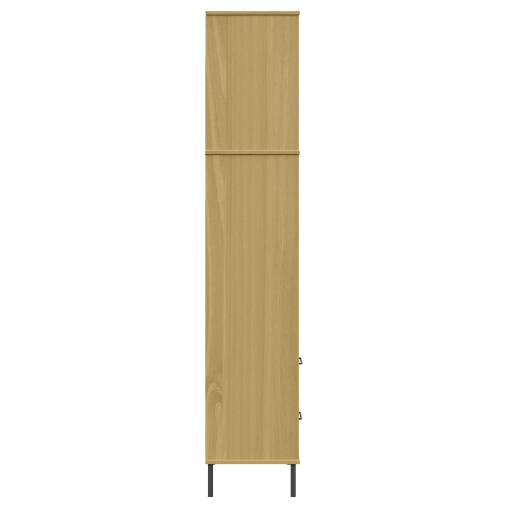 vidaXL Bücherregal OSLO mit 2 Schubladen Braun 60x35x180 cm Massivholz