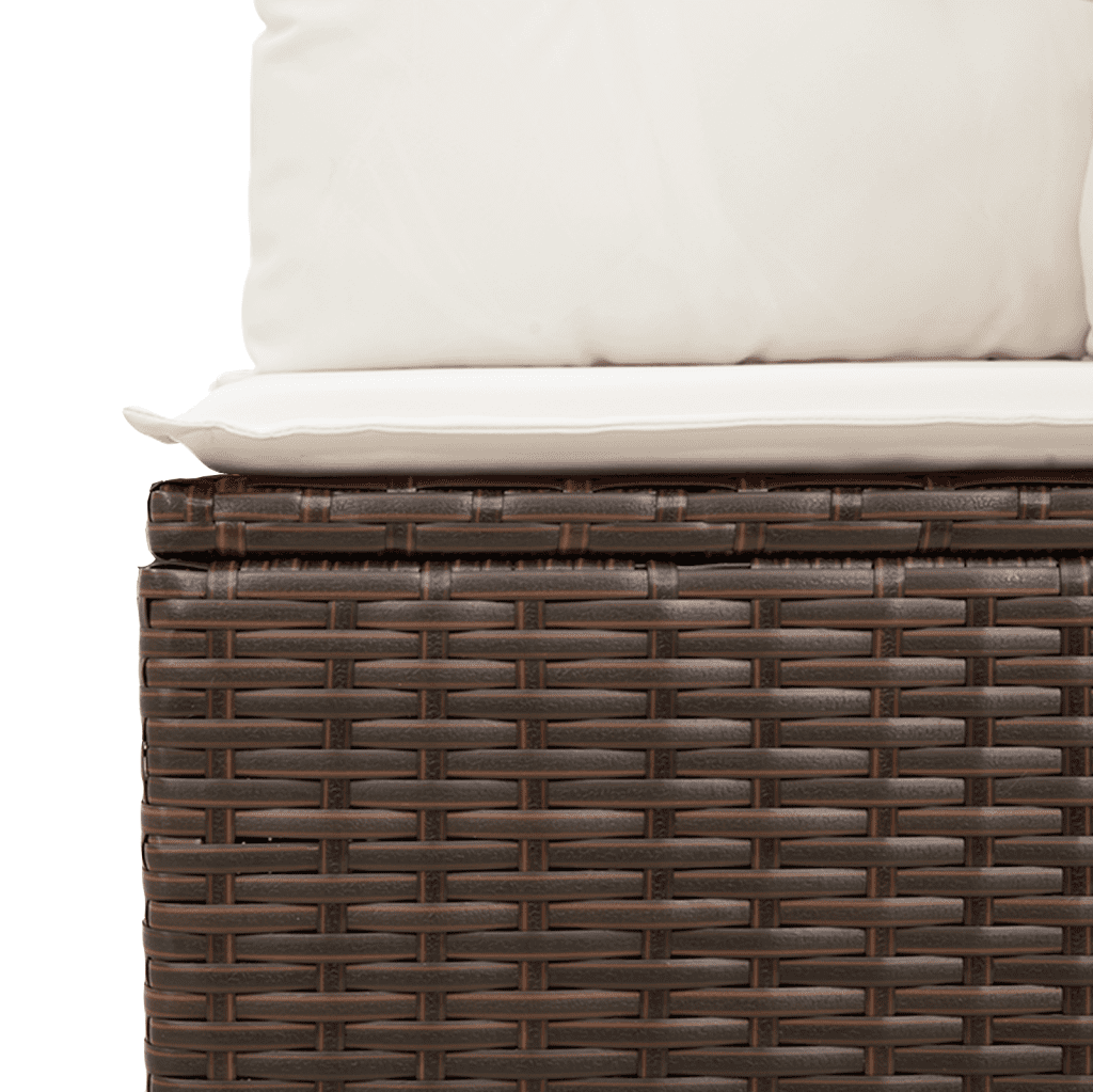 vidaXL 12-tlg. Garten-Sofagarnitur mit Kissen Braun Poly Rattan