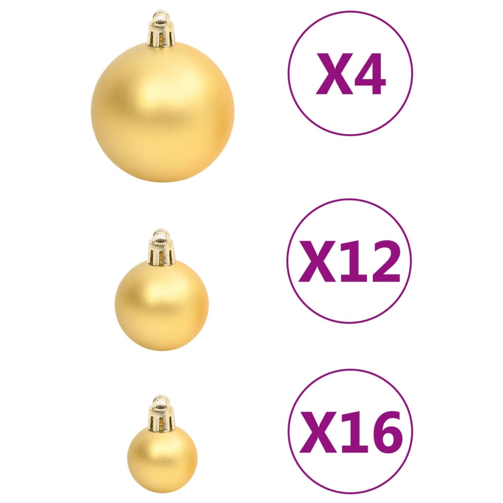 vidaXL 111-tlg. Weihnachtskugel-Set Golden Polystyrol