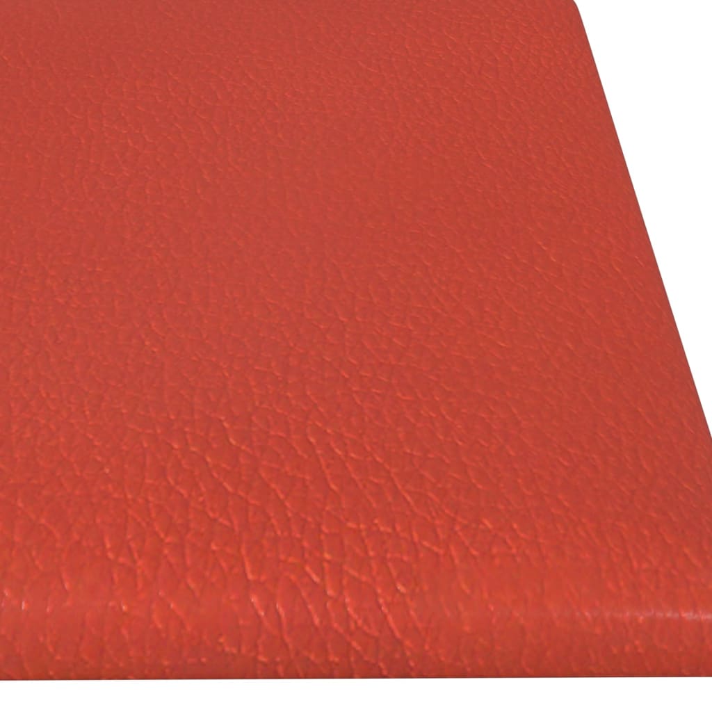 vidaXL Wandpaneele 12 Stk. Rot 60x15 cm Kunstleder 1,08 m²