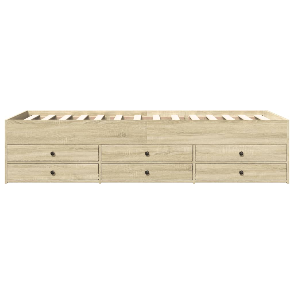 vidaXL Tagesbett mit Schubladen Sonoma-Eiche 100x200 cm Holzwerkstoff