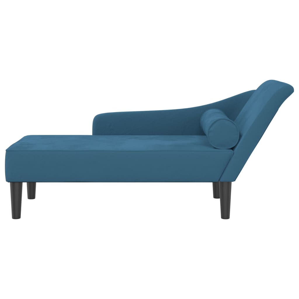 vidaXL Chaiselongue mit Kissen Blau Samt