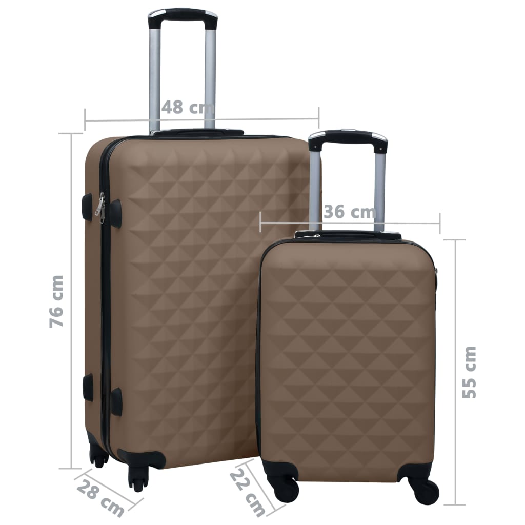 vidaXL Hartschalen-Trolley-Set 2 Stk. Braun ABS