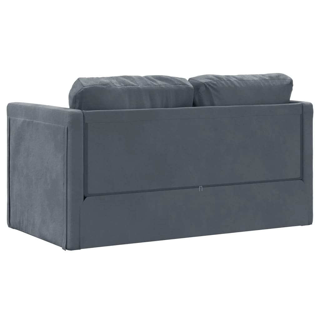 vidaXL Bodensofa mit Schlaffunktion Dunkelgrau 122x204x55 cm Samt