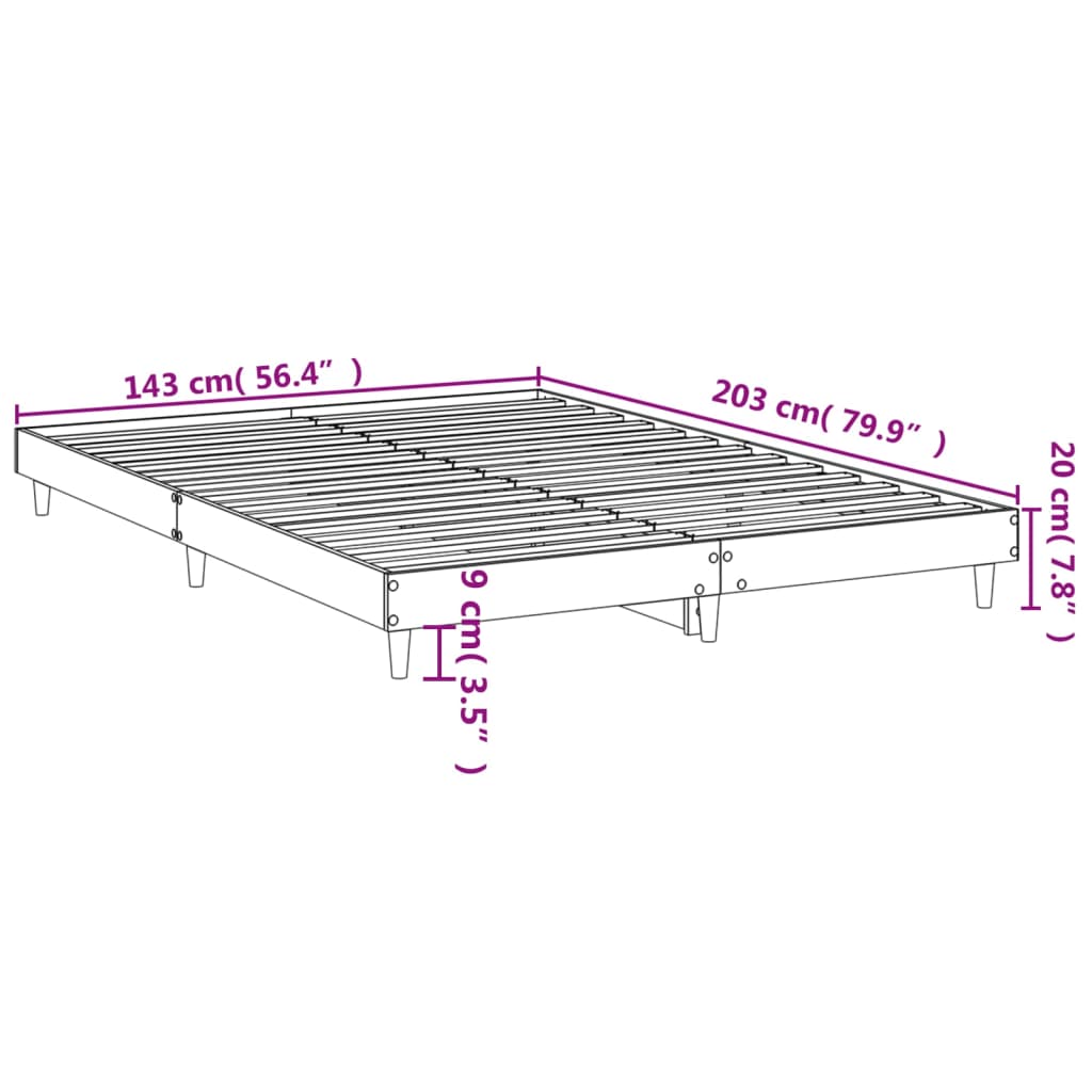 vidaXL Bettgestell ohne Matratze Braun Eiche 140x200 cm Holzwerkstoff