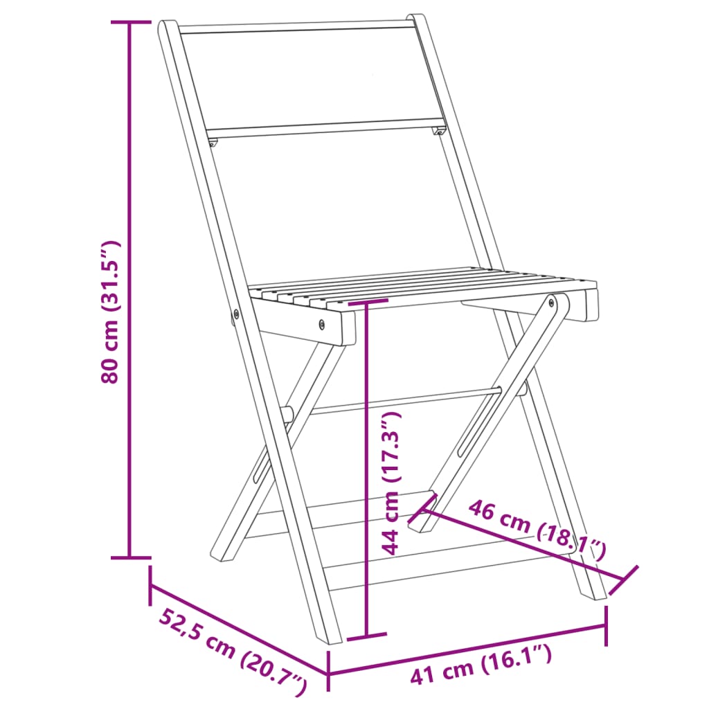 vidaXL Bistrostühle 2 Stk. Beige Massivholz Akazie & Stoff