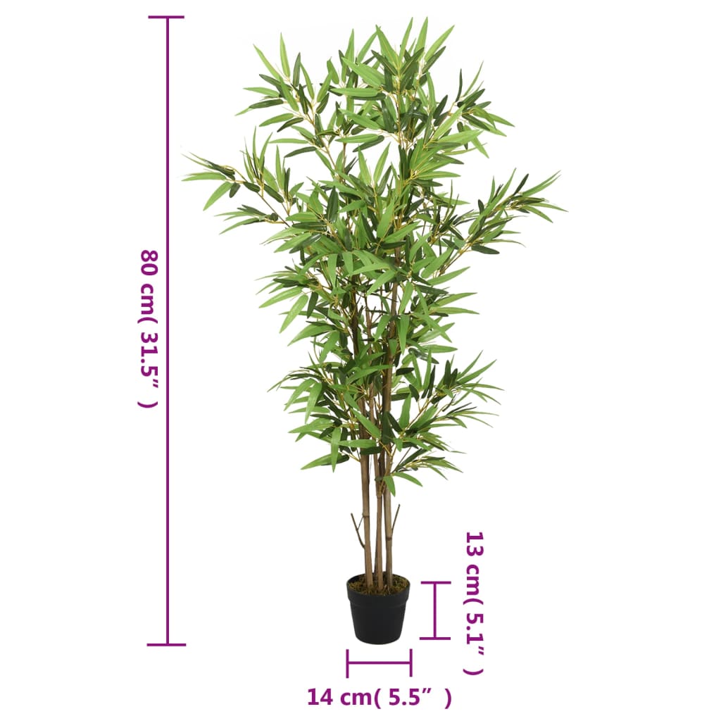 vidaXL Bambusbaum Künstlich 368 Blätter 80 cm Grün