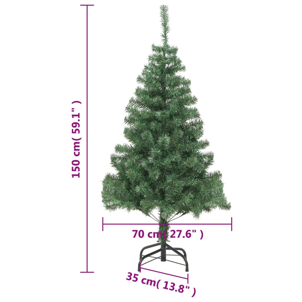 vidaXL Künstlicher Weihnachtsbaum mit Ständer 150 cm 380 Zweige