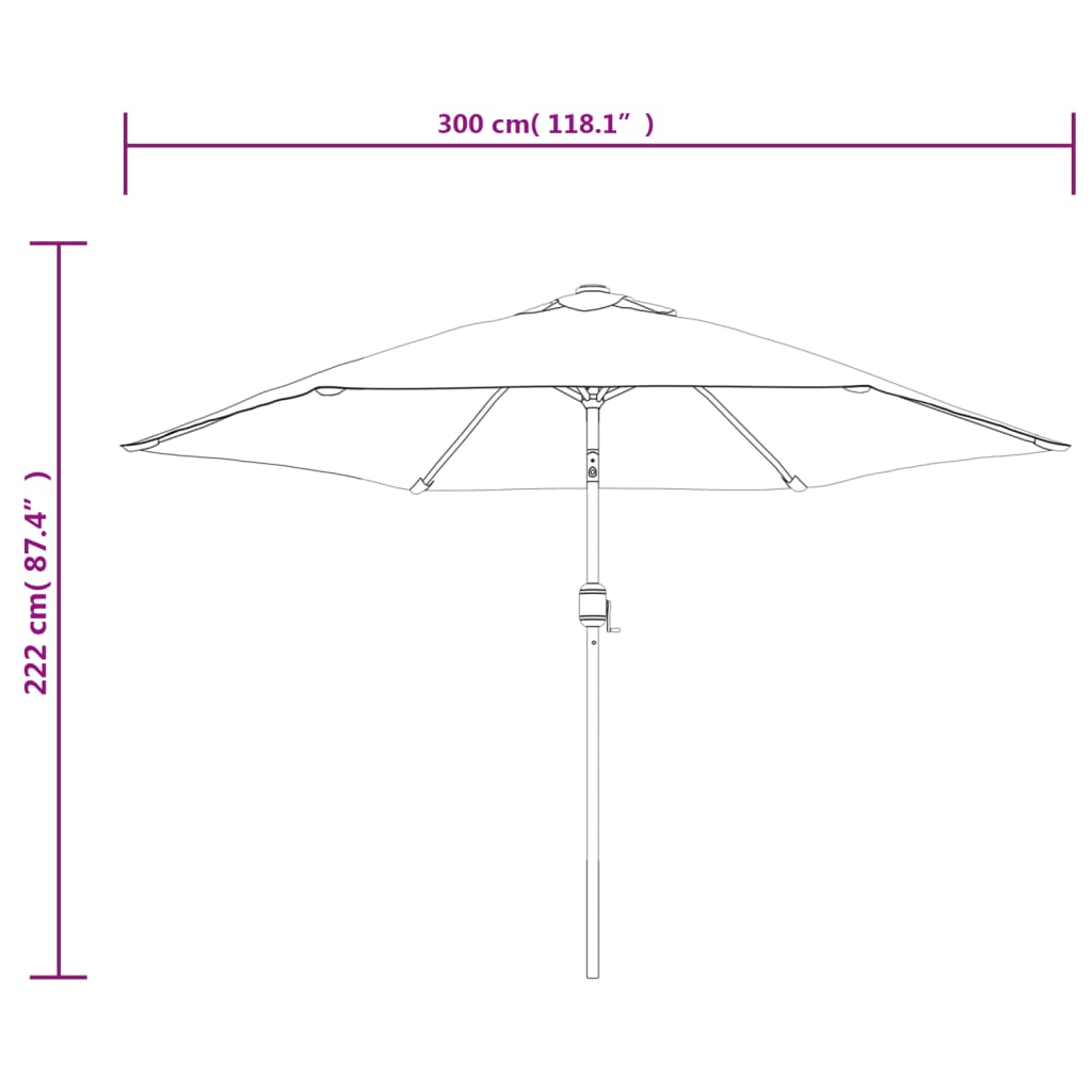 vidaXL Sonnenschirm Sandweiß 3 m Stahlmast