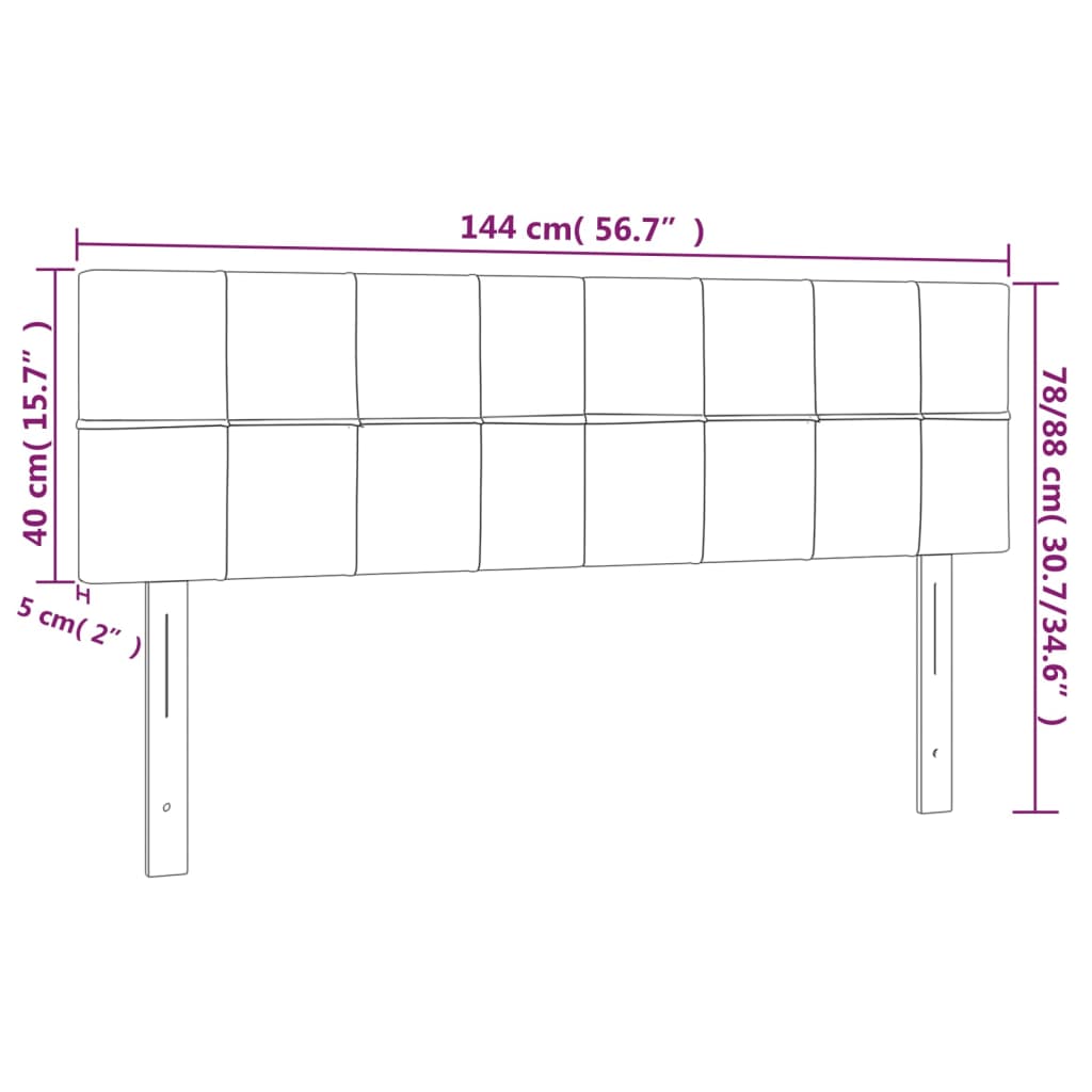 vidaXL Kopfteile 2 Stk. Dunkelgrau 72x5x78/88 cm Stoff